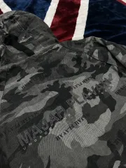 実寸2XL 麻ウールフールカモフラ フード ボード ジャケット