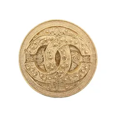 CHANEL シャネル ココマーク ラウンド ブローチ 04A ヴィンテージ アクセサリー レディース メタル ゴールド 中古