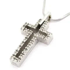 VENDOME(ヴァンドーム青山) ネックレス美品  - K18WG×ダイヤモンド 総重量:6.2g/クロス(十字架)0.14Ct