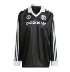 アディダス フットボール ロングスリーブ Tシャツ ブラック (xxs-s)