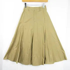ユニクロ UNIQLO U ルメール コットンツイルフレアスカート 綿 55 ベージュ kz10067
