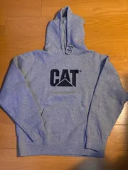CAT キャタピラー　ヘビーウェイト　パーカー　スウェット　カーハート　ディッキーズ　ワークウエア　グレー　ビッグサイズ　ゆるダボ