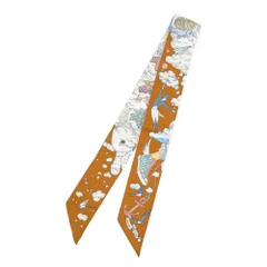 【名東】エルメス ツイリー 私の雲 ブラウン系 マルチカラー シルク スカーフ 小物