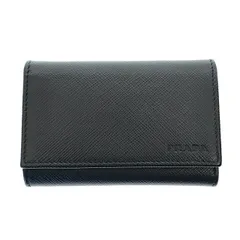 プラダ PRADA SAFFIANO サフィアーノ レザー キーリング付き 6連キーケース 2PG002 黒 ブラック ブランド古着ベクトル 中古☆AA★▲■250319