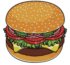 新品 [Queen-b] ビーチマット ユニーク 円形 砂がつかない 大判 おしゃれ 柄 かわいい 防水 ラウンド タオル ヨガ マット ビーチ 厚手 海 プール 海水浴 砂浜 インスタ ラグ 旅行 コンパクト (ハンバーガー)