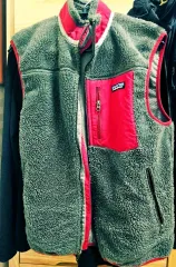 パタゴニア レトロXフリース ベスト(ベスト) グレー/レッド m