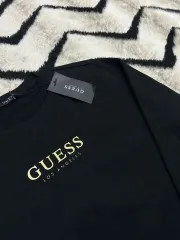 M GUESS ゲス GOLD ロゴ スウェット/ブラック/起毛