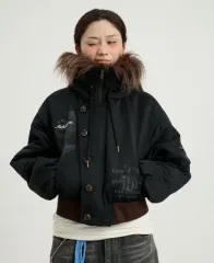 テストメカニズム アキハラ ファー ヘーゼルナッツ ショート アウター