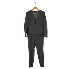 ユナイテッドアローズグリーンレーベルリラクシング UNITED ARROWS green label relaxing 手洗い可能 ドビーカルゼ キザミラペル ジャケット テーパード パンツ レディース  40