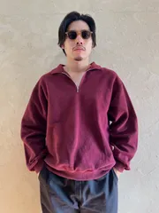 90sインサイドアウトハーフジップスウェット　ヴィンテージビンテージ50s60s70s80s90scomoli AURALEE A.PRESSEコモリ オーラリーアプレッセ常田須田stussy supreme19soovyoldオーバーサイズy2kストリート