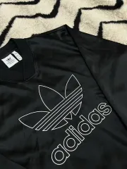 S アディダス サテン ビックロゴ ジャージ スウェット/ブラック