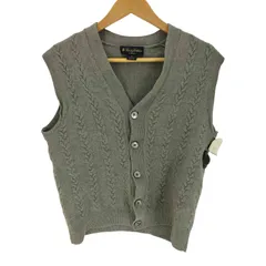 ブルックスブラザーズ BROOKS BROTHERS 香港製 saxxon wool ケーブル編み Vネックニットベスト メンズ JPN：M 