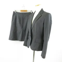 ザ・スーツカンパニー THE SUIT COMPANY スカートスーツ セットアップ テーラードジャケット 長袖 ひざ丈 グレー XL *A636