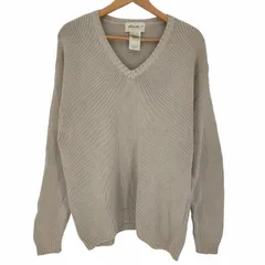 エディーバウアー Eddie Bauer 90S 白タグ Vネック コットン ニット メンズ import：M 