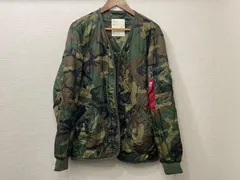 Alpha Industries ミリタリー ジャケット キルティング ノーカラー 迷彩 Mサイズ カモフラ
