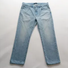 ユニクロ デニム ズボン サイズ35 ストレート ライトブルー ウォッシュ メンズ デニムパンツ A8726