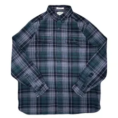 L.L.Bean エルエルビーン チェック柄 ポケット付き 長袖シャツ 緑×黒 XL-TALLサイズ No.E997