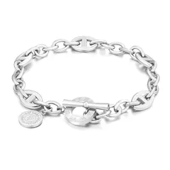 KRKC&CO ブレスレット レディース アズキ/アンカーチェーン マンテルブレスレット 8mm サージカルステンレス K14金メッキ 金属アレルギー対応 男女兼用 人気 アクセサリー プレゼント