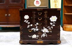 螺鈿細工 木製 盆 蝶と花模様 中国 骨董 - メルカリ