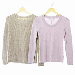 ギャップ GAP ニット セーター カットソー 長袖 2点 2着 セット まとめ XS 紫 茶 0310