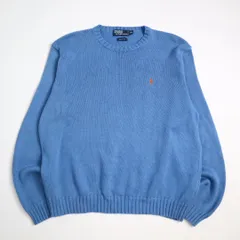 90s Polo by Ralph Lauren ポロバイラルフローレン ポニー刺繍 ロゴ  コットン 綿100% ニット セーター XXL 大きめ ゆるだぼ 香港製