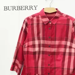 ＢＵＲＢＥＲＲＹ ＬＯＮＤＯＮ バーバリー ノバチェック シャツ 44 ブラウス 日本製 ピンク レッド 三陽商会 レディース