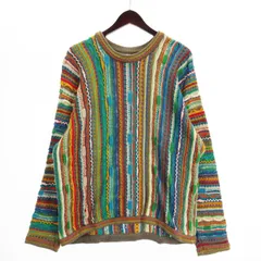 クージー COOGI ニット セーター 長袖 クルーネック コットン マルチカラー M