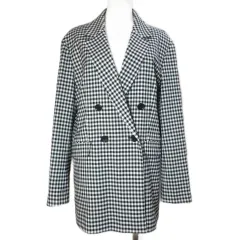 レイビームス Ray Beams 22SS ギンガムチェック 4ボタン ダブルジャケット 61160218111 総裏地 1 S相当 ブラック ホワイト /X