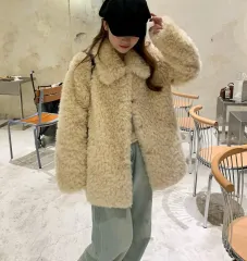 (新作少量ジーン特価) 108 ラムウール80 スウェード裏地 シープスキン KARA ジャケットコート