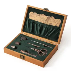 【在庫処分】糸きりハサミ アンティーク風 ハサミ 縫製はさみ 手芸用 裁縫 木製ヨーロッパのアンティークヴィンテージ縫製キット DIYツール 刺繍はさみセット 縫製キット D&D