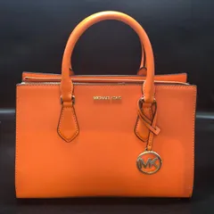 【美品】MICHAEL KORS マイケルコース シェイラ ミディアム センター ジップ サッチェル 2WAY ハンドバッグ ショルダーバッグ オレンジ