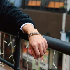 メキシカンジュエリー ブレスレット メンズ レディース ステンレス 金属アレルギー対応 パイプロープチェーン フレンチロープ 編み込み ツイスト 細め 太め ヴィンテージ アメカジ ストリート