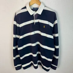 POLO Ralph Lauren ポロラルフローレン ラガーシャツ ボーダー ネイビー XLサイズ メンズ 古着 ストリート アメカジ シティーボーイ