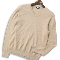 UNIQLO ユニクロ 秋冬 高級!! カシミヤ100%★ Vネック ニット セーター Sz.S メンズ ベージュ