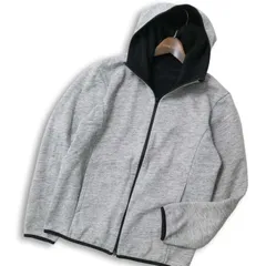 UNIQLO ユニクロ 秋冬 裏起毛★ フルジップ ブロックテック フリース パーカー Sz.S～M位 メンズ グレー