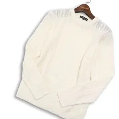 semantic design セマンティック デザイン 秋冬 ケーブル★ ニット セーター Sz.M メンズ 白のサムネイル