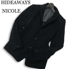HIDEAWAYS NICOLE ハイダウェイ ニコル 通年 背抜き 襟ワイヤー★ スリム テーラード ジャケット Sz.48 メンズ 黒のサムネイル