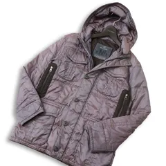 SIMPLE LIFE シンプルライフ レナウン 秋冬★ 光沢 ナイロン フーディー ダウン ジャケット Sz.M メンズ