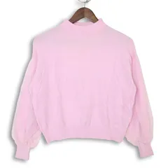 ROPE' PICNIC ロペピクニック 秋冬 チュール パフスリーブ★ モックネック ニット セーター Sz.36 レディース ピンク