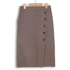 23区 秋冬 ウール混★ 千鳥柄 フロントボタン ラップ タイト スカート ミディスカート Sz.38 レディース