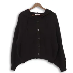 Rodeo Crowns ロデオクラウンズ 秋冬 ロゴ刺繍★ フーディー パーカー ニット カーディガン 羽織り Sz.FREE レディース 黒