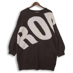 Rodeo Crowns ロデオクラウンズ ビッグロゴ★ ストレッチ ニット セーター プルオーバー ワンピース Sz.FREE レディース