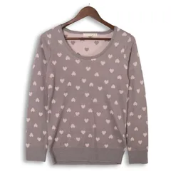 ARROW アロー 秋冬 ハート★ ウール混 ニット セーター Sz.M レディースのサムネイル