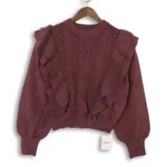 GRL グレイル 秋冬 フリル★ ケーブル ニット セーター Sz.M レディース