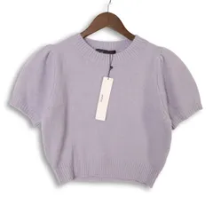 【新品 未使用】 Heather ヘザー 秋冬 アームウォーマー★ ストレッチ 半袖 ニット セーター プルオーバー Sz.F レディース