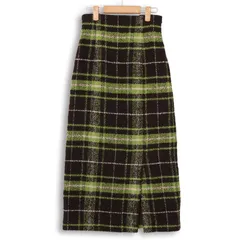 Mila Owen ミラオーウェン 秋冬 ウール混 ツイード★ タイト ロング チェック スカート Sz.0 レディース