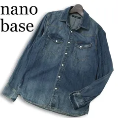 nano base ナノユニバース 通年 USED加工★ ウエスタン 長袖 デニム シャツ Sz.M メンズ