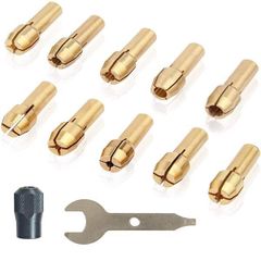 JUTOSU 4.3mm Shank Collet Chuck Set for Rotary Tool Sets, Motor Collet [Sizes: 0.5, 0.8, 1.0, 1.6, 1.8, 2.0, 2.2, 2.4, 3.0, 3.2mm] Compatible with Mini Router Drill Chucks, Collet Allen, for Rotary Tool Sets