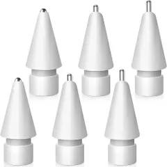 【在庫処分】Pencilチップ用。 Apple Apple Pencil第1世代/第2世代/USB-C Pencilチップ、Apple Pencil用チップ6個セット、アップグレードされた摩耗しない金属製Apple