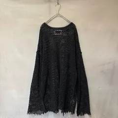 MAISON SPECIAL メゾンスペシャル ユニセックスアイテム クロシェライクメッシュプライムオーバークルーネックロングスリーブTシャツ ブラック 2 USEDのサムネイル